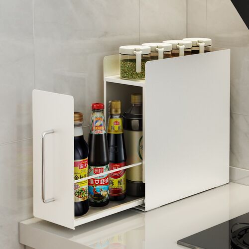 厨房置物架台面抽拉式灶台调料架家用调味品盐调U味罐收纳盒架子 - 图3