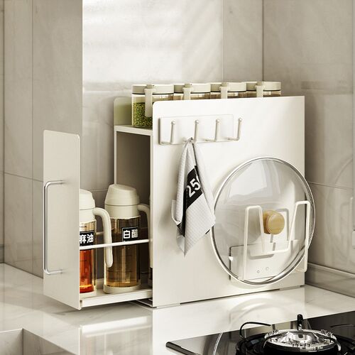 厨房置物架台面抽拉式灶台调料架家用调味品盐调U味罐收纳盒架子 - 图2