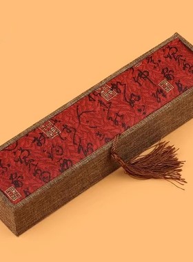 高档寻龙尺包装盒 仿古流苏布盒 木盒 防尘袋木质包装礼品盒子