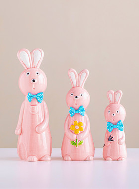 景德镇创意陶瓷摆件装饰桌面礼品简约小众可爱瓷器客厅电视柜摆设