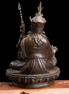 藏传藏式释迦牟尼家用佛像铜小7cm2寸车饰汽车摆件黄铜做旧