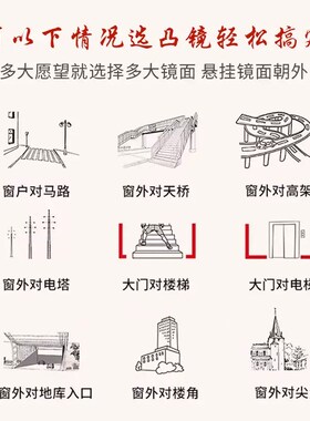 【龙虎山发货】八卦镜凸镜凹镜九宫镜子入户大门窗对路家用挂件