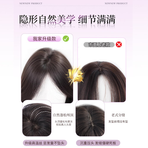 假发全头套女自然仿真发隐形蓬松高颅顶增发量整顶大波浪长卷发 - 图2