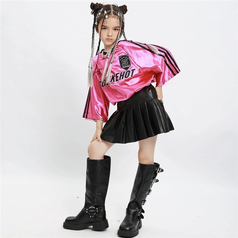 少儿潮炫酷街舞爵士舞走秀架子鼓hiphop长袖T恤男女童演出服套装,淘宝优惠券,粉丝福利购,淘宝优惠卷