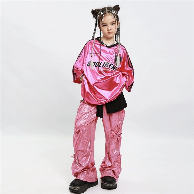 少儿潮炫酷街舞爵士舞走秀架子鼓hiphop长袖T恤男女童演出服套装,淘宝优惠券,粉丝福利购,淘宝优惠卷