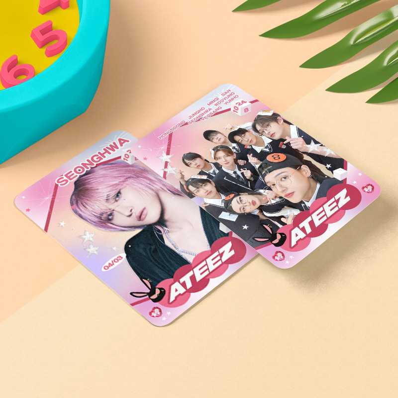 KPOP小卡ATEEZ塑料透明卡片明星ins应援透卡室内装饰小卡3寸 - 图0