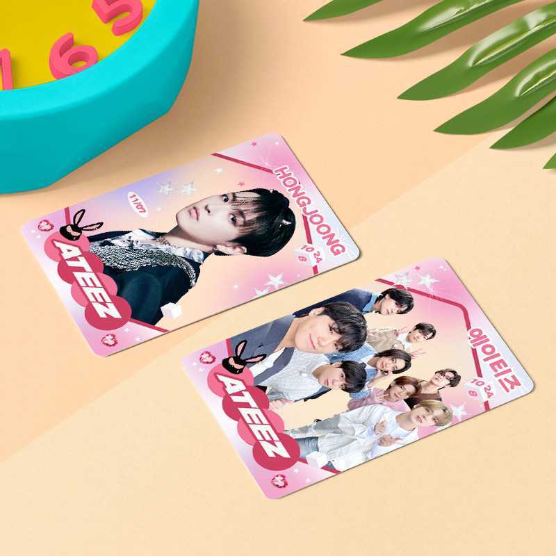 KPOP小卡ATEEZ塑料透明卡片明星ins应援透卡室内装饰小卡3寸 - 图2