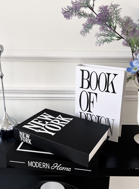 轻奢简约英文假书摆件