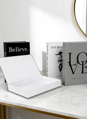 磁吸可打开现代小众收纳盒桌面创意多功能装饰假书摆件酒柜装饰品