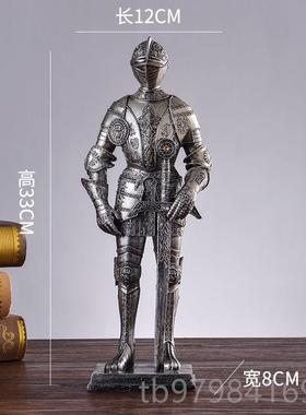 正品欧洲覆骑件电视柜酒摆柜办古公室装饰罗马盔甲士兵模型家士居