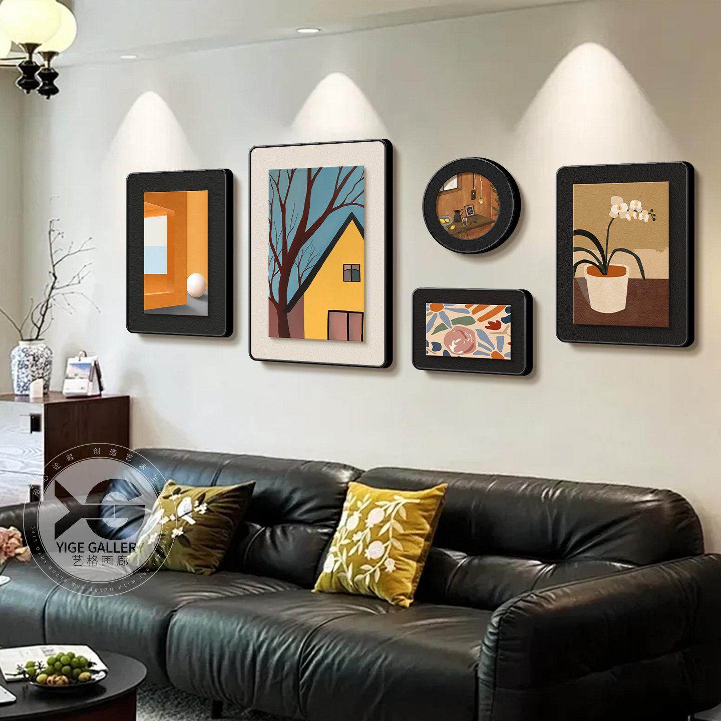 中古风高级感客厅装饰画美拉德沙发背景墙挂画覆古艺术组合墙壁画,淘宝优惠券,粉丝福利购,淘宝优惠卷