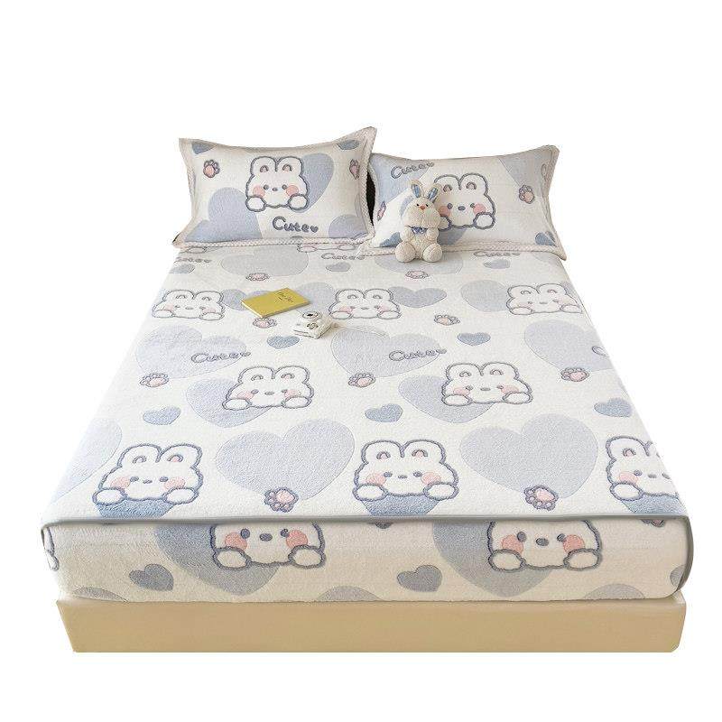 加厚雪花绒床笠单件秋冬保暖席防滑床垫保护套法兰绒床罩三件套,淘宝优惠券,粉丝福利购,淘宝优惠卷