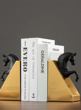 北欧水晶球几何书立书靠摆件艺术品现代轻奢创意书房办公室装饰品