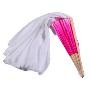 红舞鞋秀色绸双面扇渐变色秀色舞蹈加长秧歌跳舞表演扇子9028