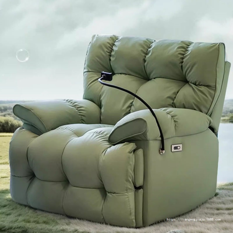 太空头等多功能网红电动云朵摇椅客厅旋转躺椅懒人休闲单人沙发 - 图0