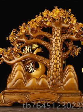 高档天财蜜鹅发树摆件结婚礼物送新人百年闺好合婚房装饰送新婚礼