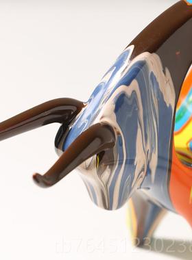 高档轻奢淋色牛摆件意现代客厅电柜年酒柜办公室桌面装视饰新创年