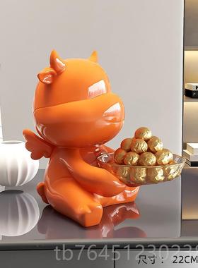 高档牛气天进冲门新玄牛关钥匙收纳摆件客厅电视柜创意生肖年年礼