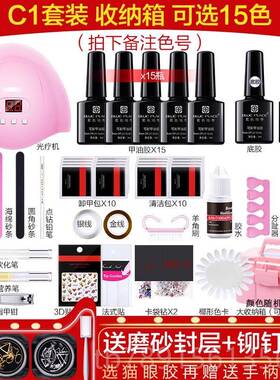 高档美甲工具者套装家用开店做猫手眼指甲油胶光机灯新美甲疗套装