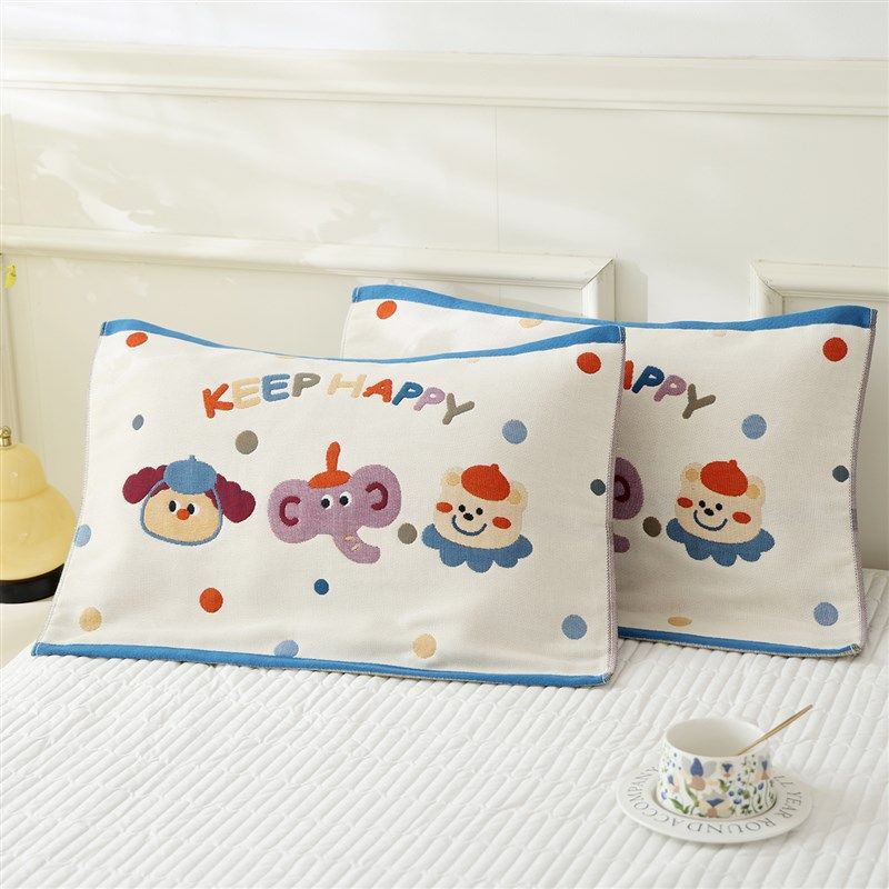 纯棉八层纱布枕巾儿童家用柔软透气全棉卡通J宝宝枕头盖巾40*60cm,淘宝优惠券,粉丝福利购,淘宝优惠卷