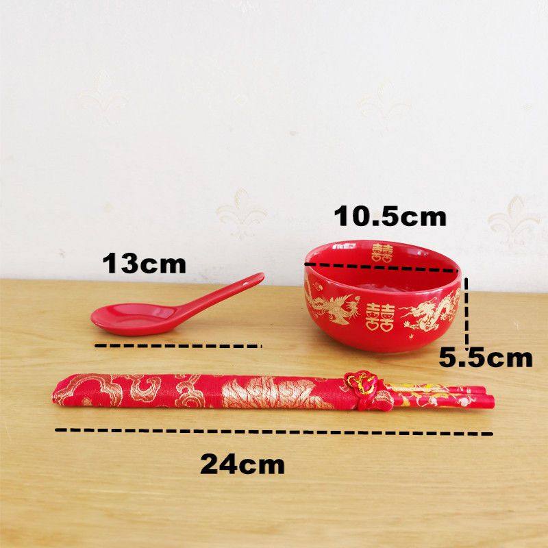 结婚正红色陶瓷碗婚礼喜碗婚礼喜庆龙凤I碗筷大红色勺子新婚宴餐,淘宝优惠券,粉丝福利购,淘宝优惠卷