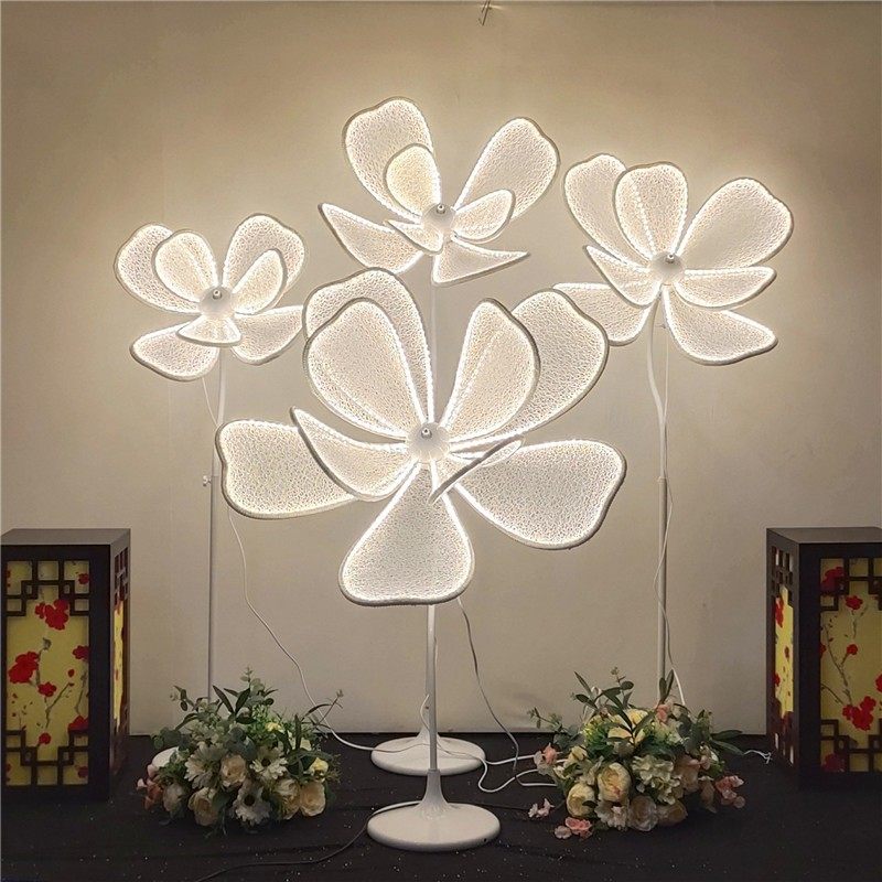 婚庆婚礼道具牡丹花发光路引灯t台蕾丝铁艺舞台场景装饰布艺背景,淘宝优惠券,粉丝福利购,淘宝优惠卷