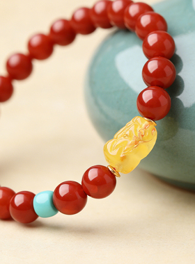 保山南红手串蜜蜡马年招财貔貅