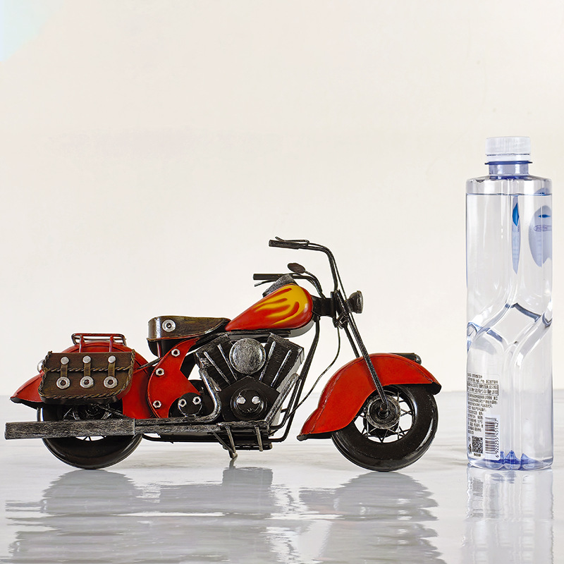 田园复古欧式摩托车手工模型道具装饰摆件创意家居金属工艺品饰品 - 图0