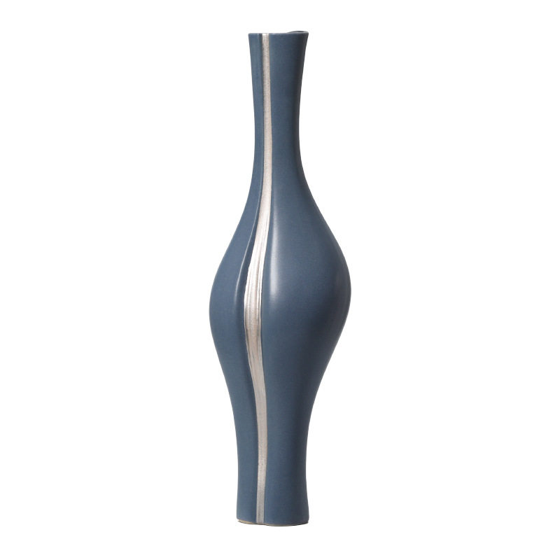 Best west 高档法式大肚细颈陶瓷花瓶摆件轻奢家居艺术柳叶瓶花器,淘宝优惠券,粉丝福利购,淘宝优惠卷