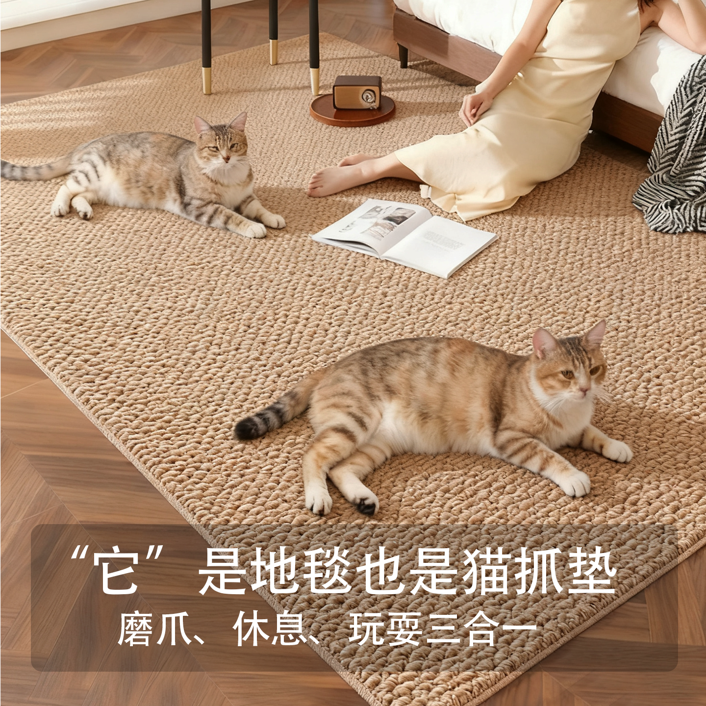 仿剑麻地毯卧室床边毯阳台地毯防滑耐脏别墅意式法式大尺寸飘窗垫,淘宝优惠券,粉丝福利购,淘宝优惠卷