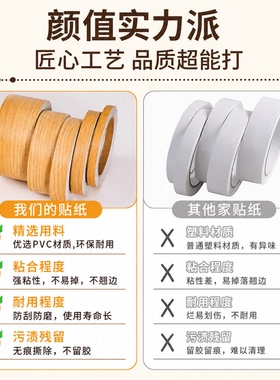 木纹自粘封边条柜桌包边美缝贴