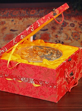 威弗列德厦门漆线雕工艺品金箔龙凤呈祥摆件结婚送礼送新人礼高档