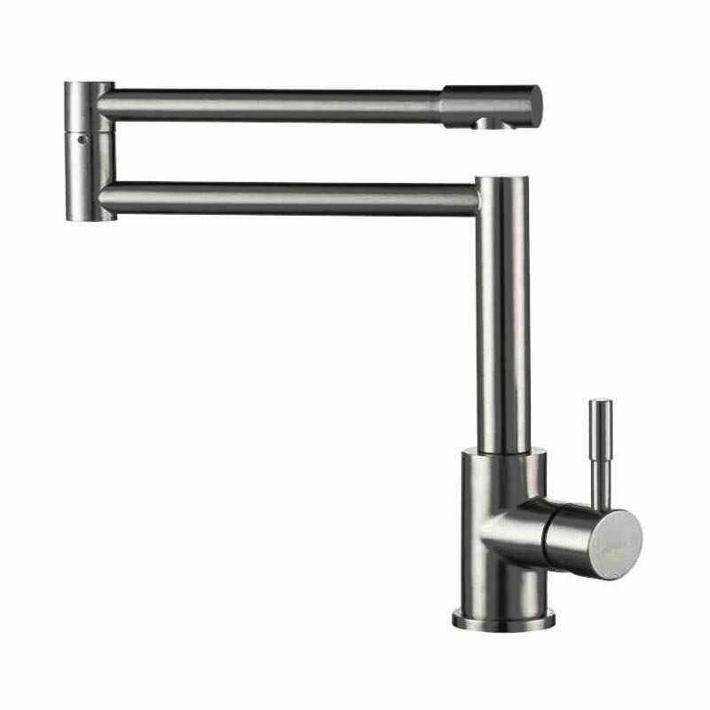 304不锈钢拉丝360度旋转可折叠加长水槽洗菜盆厨房冷热水龙头,淘宝优惠券,粉丝福利购,淘宝优惠卷