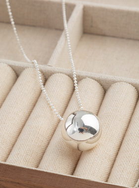 银色圆球长款项链韩国ins小众