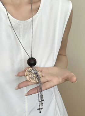 新中式复古闪钻十字架项链