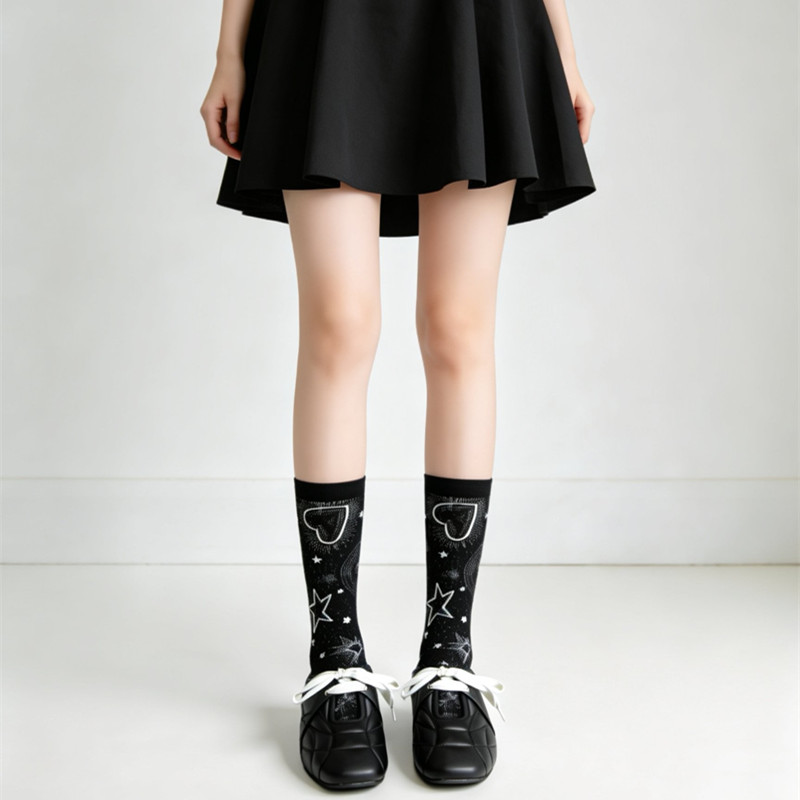 Stories under the Boots Mulberry Silk Heavy Industry Thin Mid-calf Socks Korean Style Fashion Socks