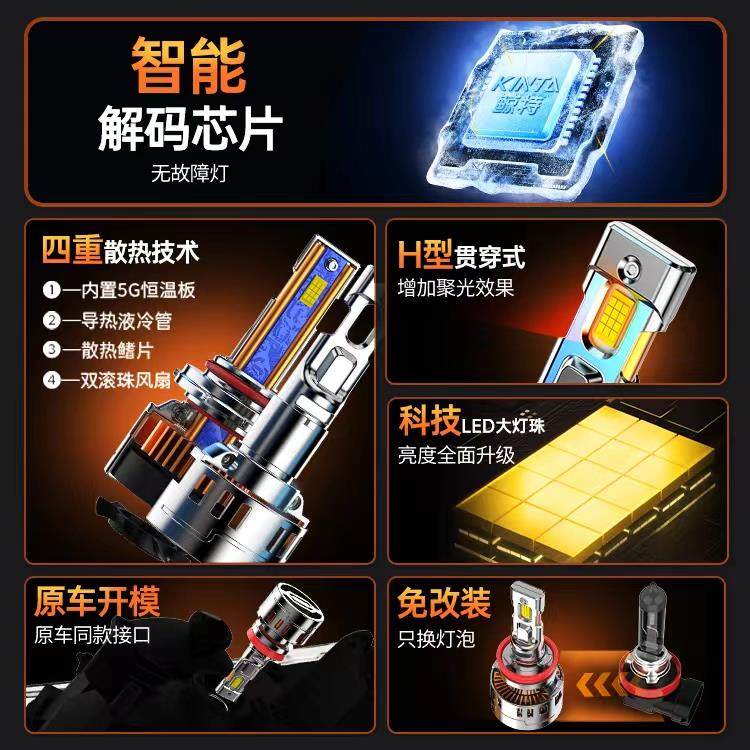 Suitable for Haima M3led large bulb high beam H1 low beam H7 super bright spotlight lens car headlight fog light