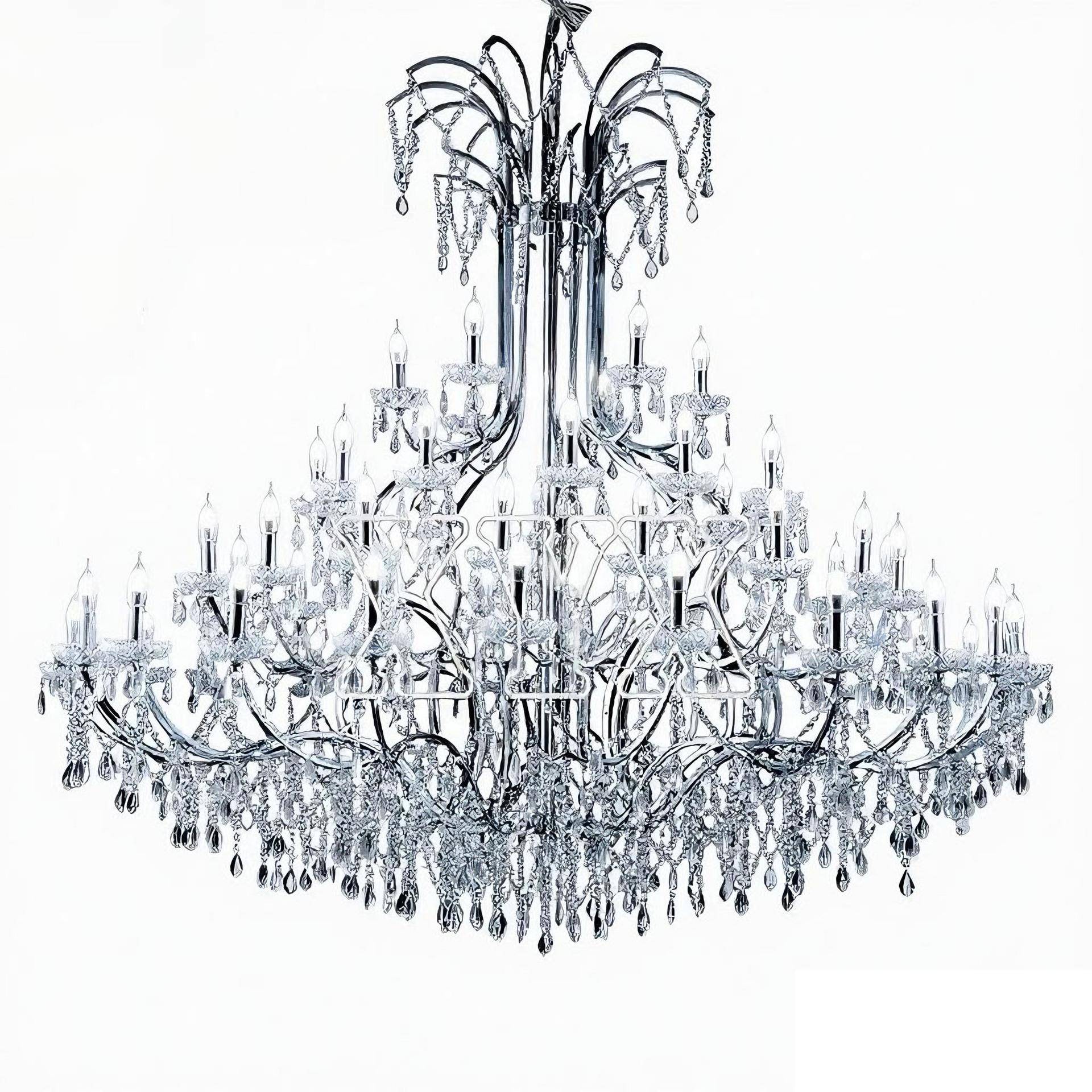 2025新款婚礼堂铁艺电镀银色水晶珠帘吊灯仪式亭吊顶灯婚庆道具灯 - 图3