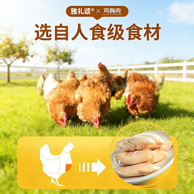 宠物蒸煮鸡胸肉猫零食即食通用湿粮包水煮鸡肉块补充营养互动奖励 - 图1