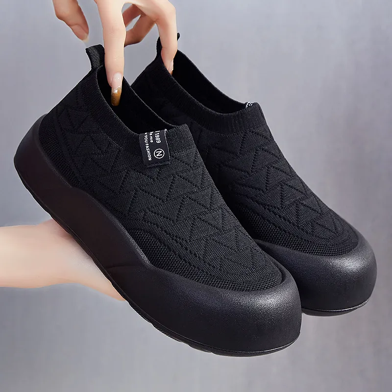 女鞋休闲鞋百搭时尚女单鞋软底舒适护士鞋一脚蹬妈妈鞋透气飞织鞋,淘宝优惠券,粉丝福利购,淘宝优惠卷