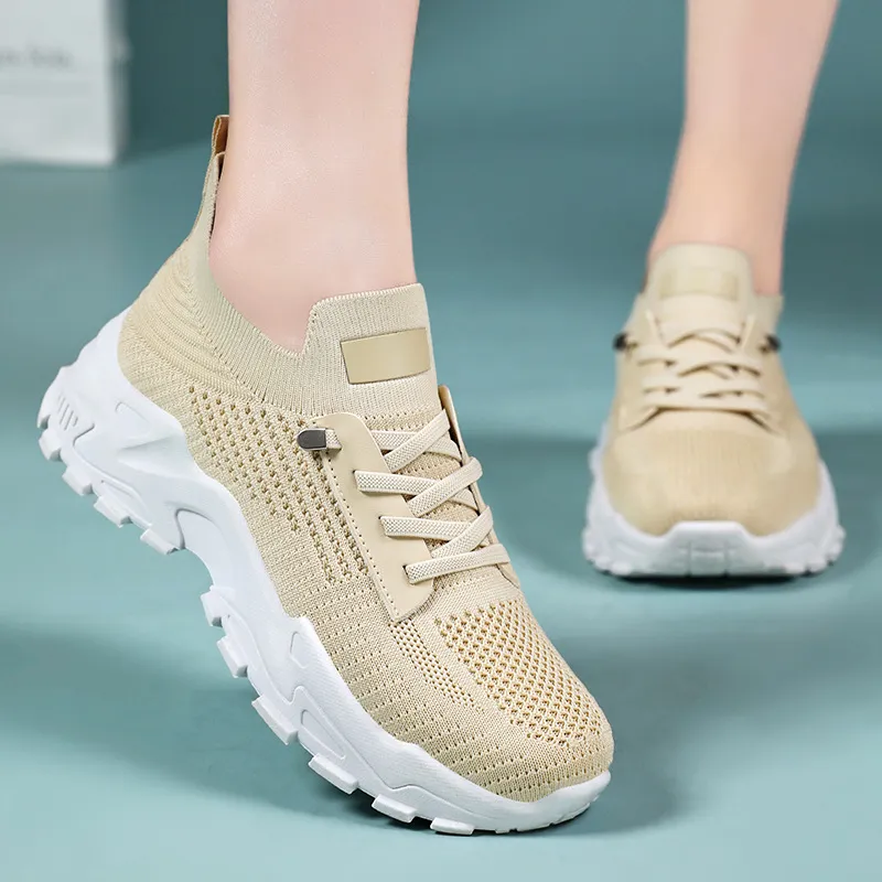 鞋子女鞋百搭休闲鞋透气网面鞋一脚蹬飞织鞋软底舒适妈妈鞋女单鞋,淘宝优惠券,粉丝福利购,淘宝优惠卷