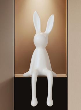 电视柜装饰摆饰意式极简高级兔子坐姿客厅玄关壁龛软装高级感饰品