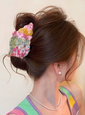 人鱼公主多巴胺海螺点钻发夹女后脑勺盘发神器抓夹鲨鱼夹头饰发饰