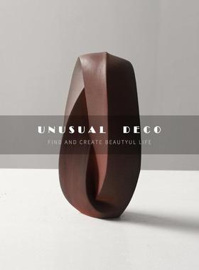 UNUSUAL DECO现代样板间手工饰品方管扭转花器书房电视柜桌面摆件