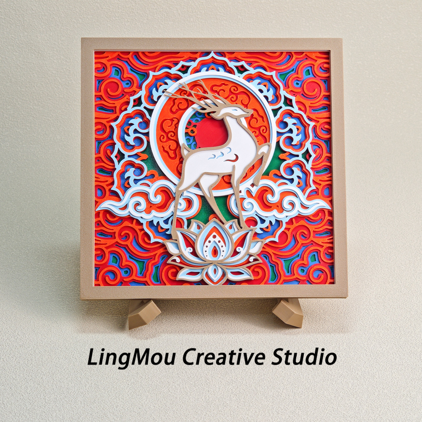 马踏祥云2026新年礼物3D打印叠印敦煌壁画九色鹿过年送礼品礼盒装