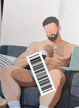 奶油风趣味加班人肌肉男装饰画居家布置公寓挂画体育生卧室装饰