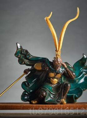 高档辉件道 斗天战胜佛齐大圣孙空摆家居玄关客厅装饰陶瓷工悟艺