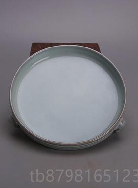 高档典 摆汝窑天青釉大宋号三足洗 仿古瓷器 五大名窑收藏古家居