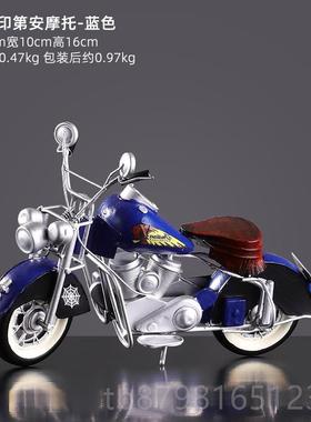 高档古怀旧哈雷柜摩托车客厅视柜酒仿真铁艺车模型家居装饰复品摆