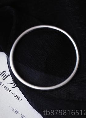 高档9镯99足银手古传承手镯 磨砂款 价亲们法自己对克比 女款纯银